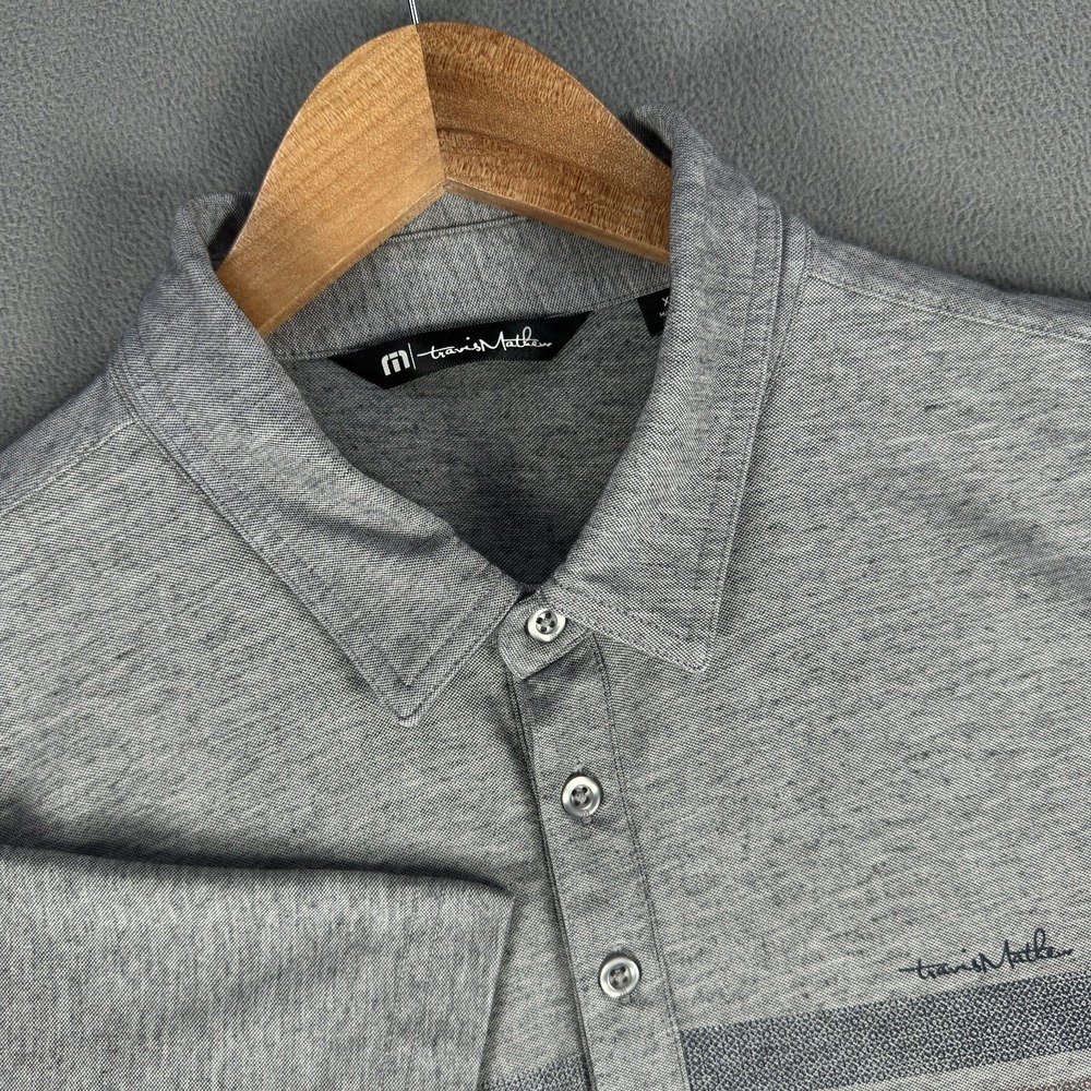 Travis Mathew Polo Shirt XL‎ Grey Captains Table Performance Country Club Golf